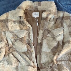 Cozy Cream and Brown Plaid Jacket